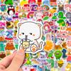 100PCS Cartoon Cute Little Fresh Mixed Animal Graffiti Stickers for Bicycle Pencil Case Decals BulingBulingStickers Store
