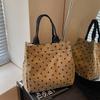 Dot-pattern Tote Bag - Cute Girl's Pink Single-shoulder Canvas Handbag
