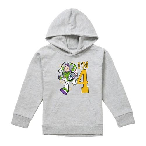 Toy Story Childrens/Kids IÂ´m 4 Buzz Lightyear Heather Birthday Pullover Hoodie