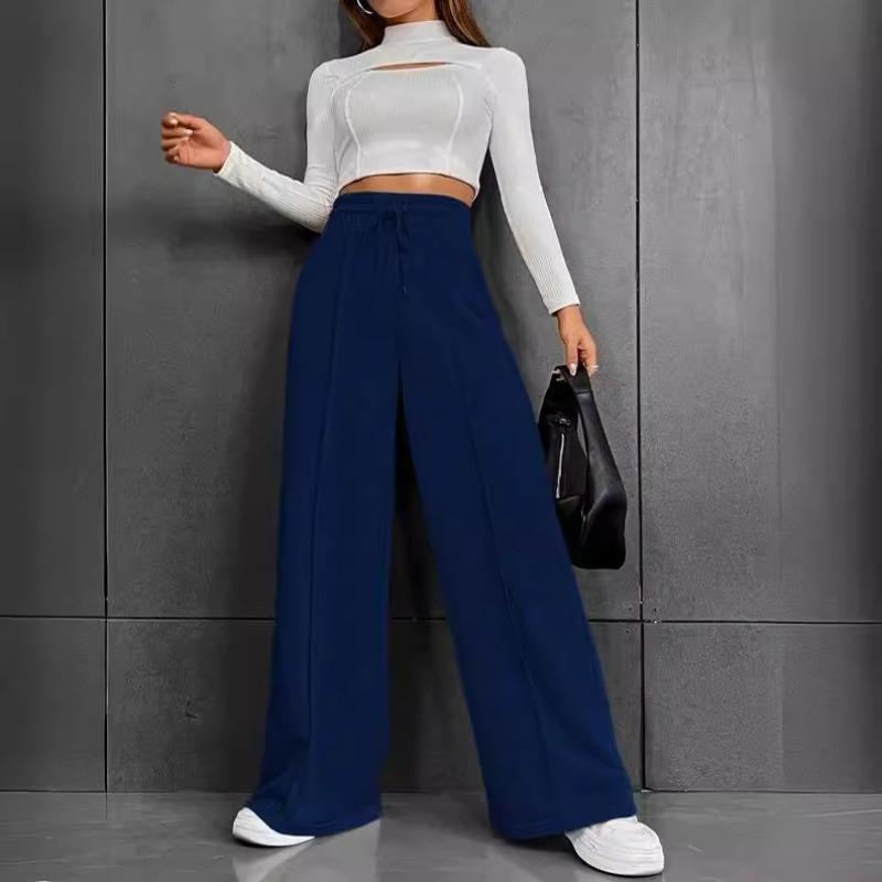 Mode Lässig Frauen Sport Hosen Neue Lose Kordelzug Outdoor Dance Lange, Breite Bein Hosen Elastische Taille Hose Trainingshose 867