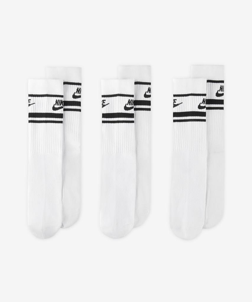 NIKE Sportswear Dri-Fit Everyday Essentials Crew Socks (3 Pairs) - White:Black:Black / Dx5089-103