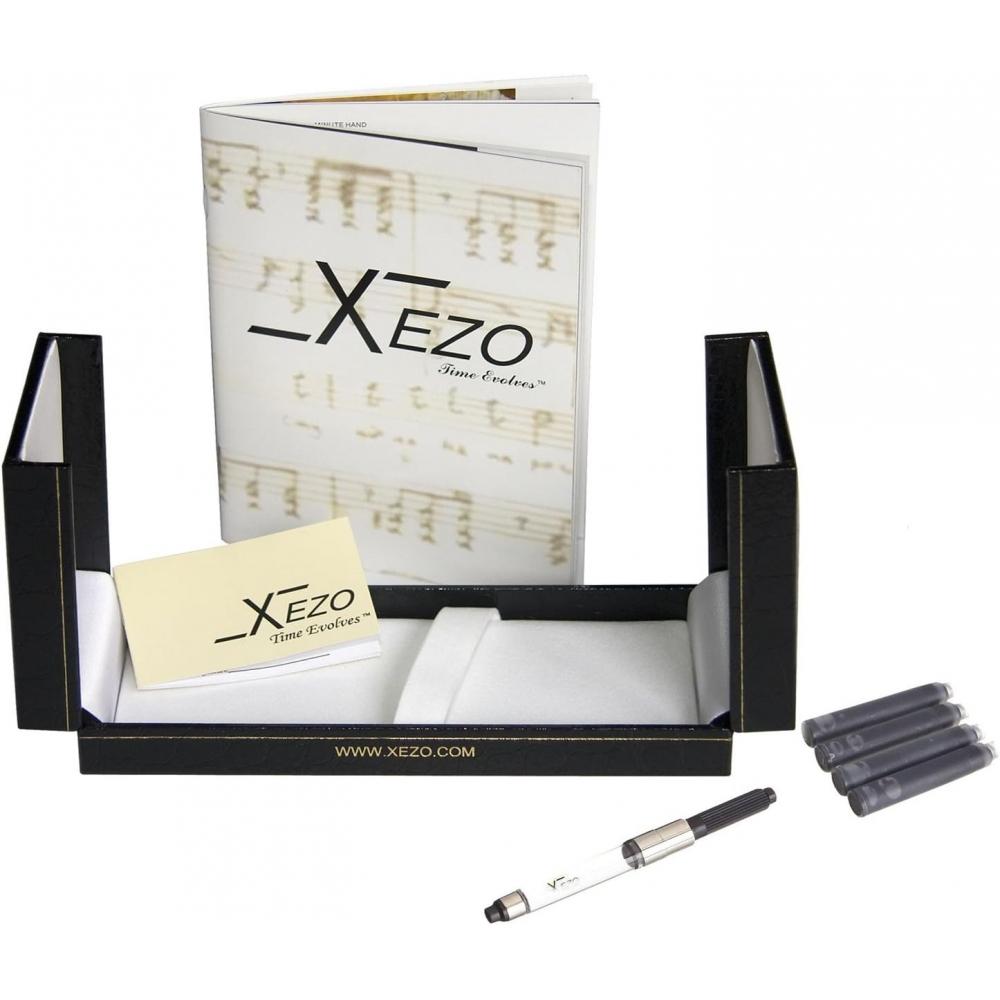 Xezo Fountain Pen Fine Nib Natural Abalone Shell Platinum Plated Handmade Maiden