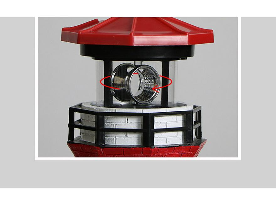 Solar Rotating Lighthouse Resin Garden Ornament
