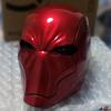 Red Knight Hero Cosplay Helmet with Light Eyes Props Replica Cos Costume Wearable Red Hood Mask for Men Adults Birthday Gift