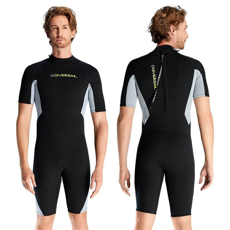 3mm Full Bodysuit Wetsuit Men Women Short Sleeve Thermal Dive Surf Snorkel Swimsuit Chloroprene Neoprene