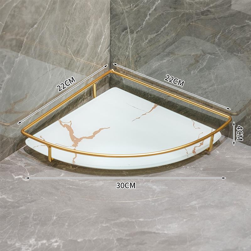 Estante de Baño Lavabo Escritorio Lujosa Bandeja para Cosméticos Simple Base Transparente Apto para Húmedo Pequeño Hogar Individual Estable Ligero Frío Real Lateral