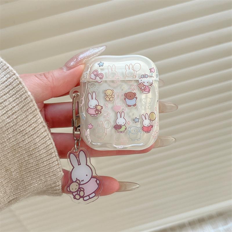Cartoon cute balloon rabbit cat for AirPods 1 /pro1 earphone protective case cover two or three generations of new models