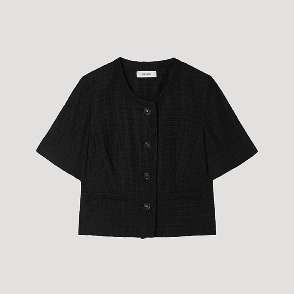 

[She S miSS] Жакет с короткими рукавами и аппликацией из жаккарда Swwjkp22180 Bk blacks/55