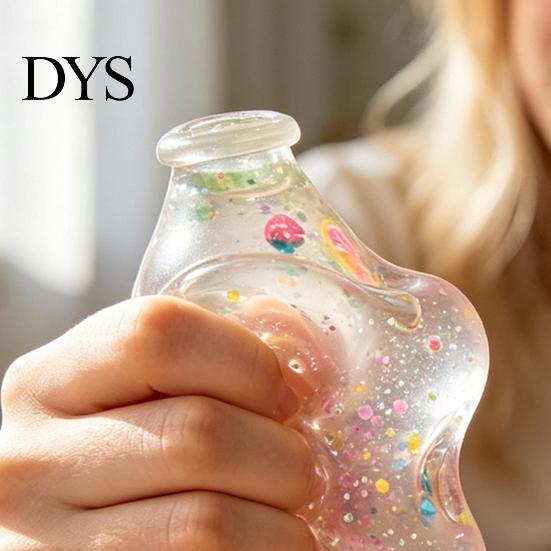 Calming Sensory Toy Clear Bottle Squeeze Toy, Stress Relief Water Quiet Tools Portable Hand for Office School Home Slow Rebound Desk