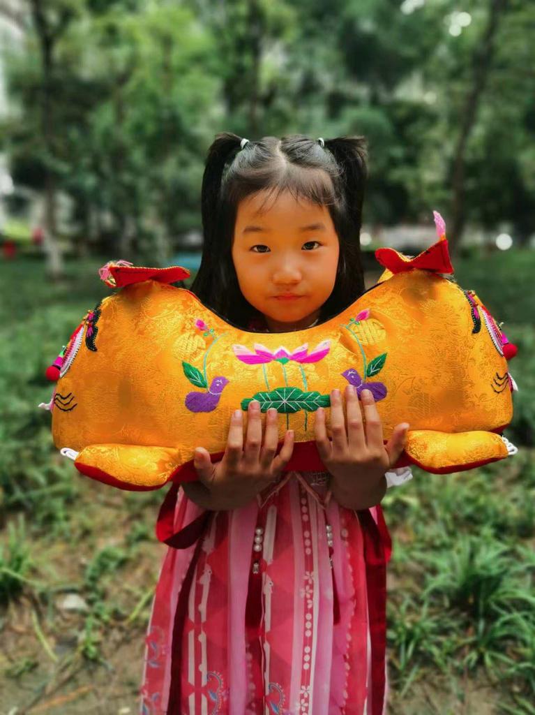 Handcrafted Double-Headed Embroidered Tiger Pillow - Intangible Cultural Heritage Fabric