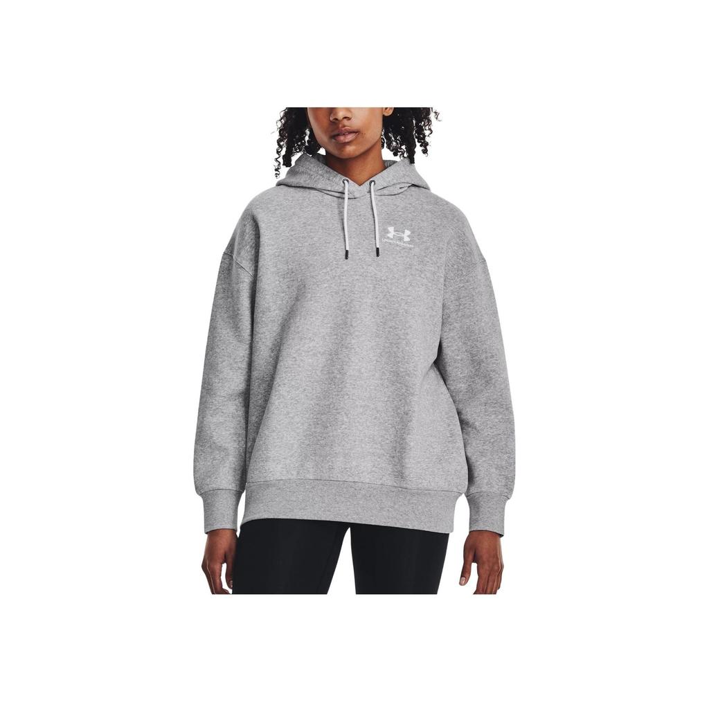 Under Armour Solid Color Loose Fit Hoodie Women hoodies Gray 1379495-012