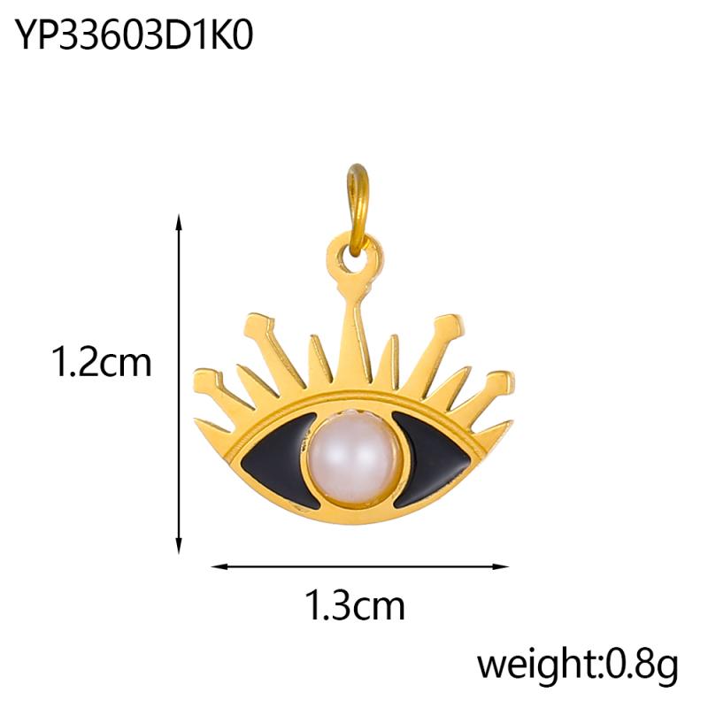 CARLIDANA Vintage Popular Pendant Hollow Charms Stainless Steel Gold Plated Heart Palm Zircon Evil Eye Charms for Jewelry Making