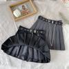 Fashion Chain Skirt High Waist and Slim A-line Skirt Hip-hop Punk Chain Belt Punk Wind Accessories Pleated Skirt