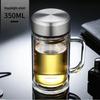FUGUANG BESTJOY Double-Layer Glass Tea Mug with Handle and Filter
