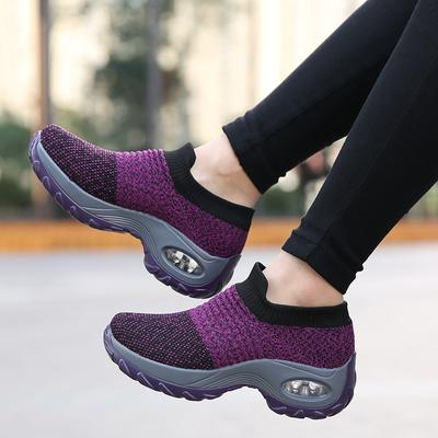 Freizeit Socken Schuhe Damen Groß Luftkissen Flyknit Sportschuhe Dicke Sohle Mama Schuhe Tanz Set Schuhe Damenschuhe