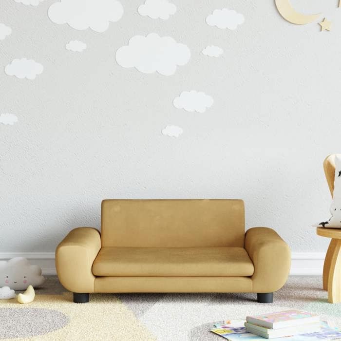 VidaXL Children's Sofa Brown 70x45x33 Cm Velvet, Mini Sofa, Mini Sofa Chair, Mini Sofa for Children, Sofa of 3196391