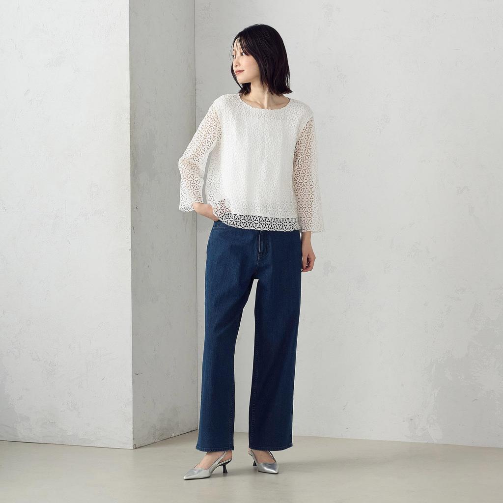 Comme Ca Ism Chemical Lace Pullover F White 12-90CK01-205