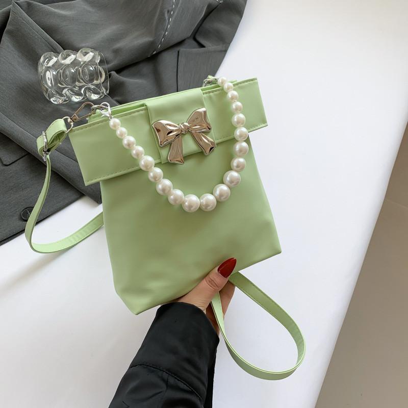 Модная летняя сумка-ведро 2024 года на плечо, трендовая женская сумка из ПУ-кожи зелёный
