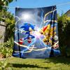 1pc Sonic, Lightning Outdoor Personalized Flannel Blanket, Soft, Lightweight Personalized Flannel Blanket, Digital Printing,