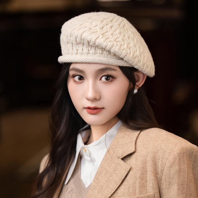 

Американский ретро берет с загнутыми полями, осенне-зимняя шапка, ветрозащитная и теплая шапка-бини, универсальная шерстяная шапка в британском стиле One Size