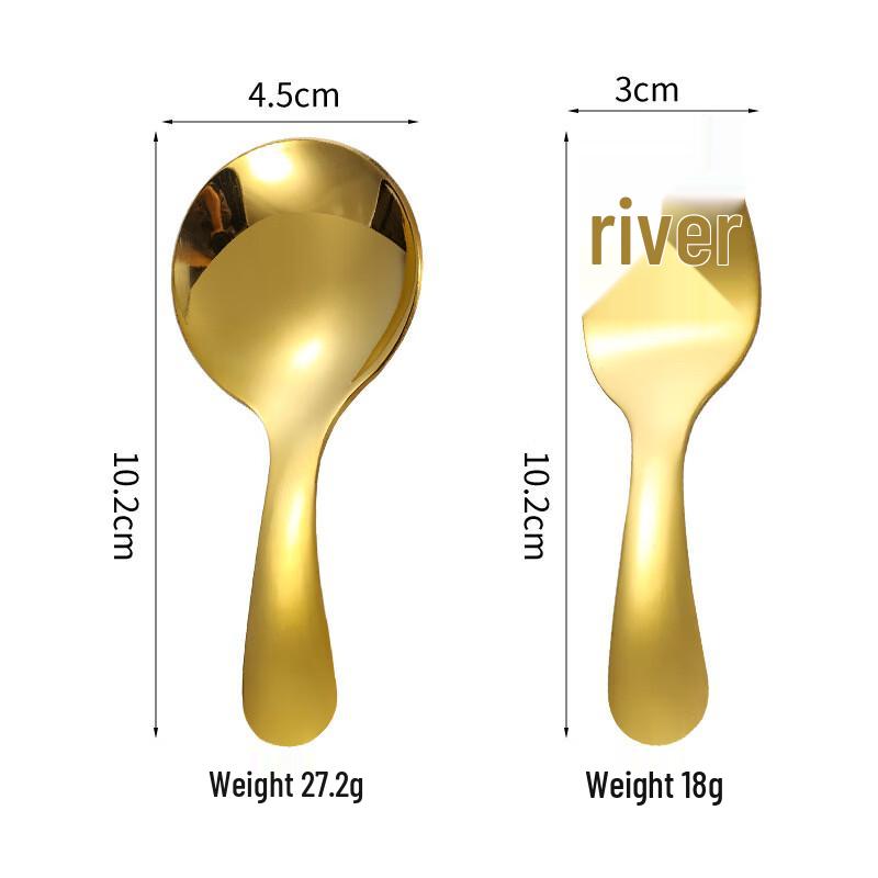 Ruhan Stainless Steel Short Handle Round Spoon