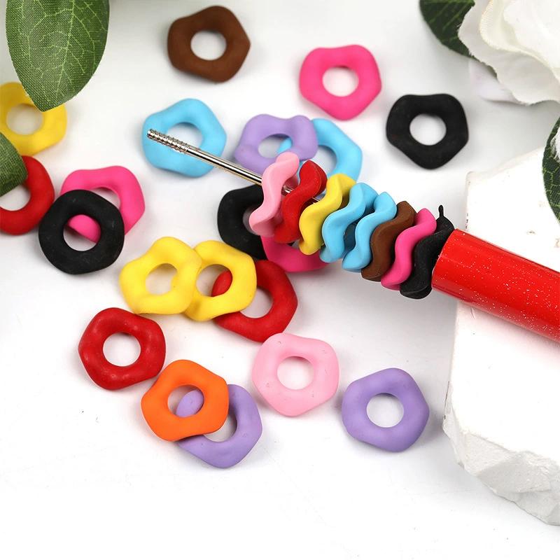 Hexagonal wavy big hole stack bead diy mobile phone chain bag pendant jewelry Beaded pen bracelet necklace jewelry accessories