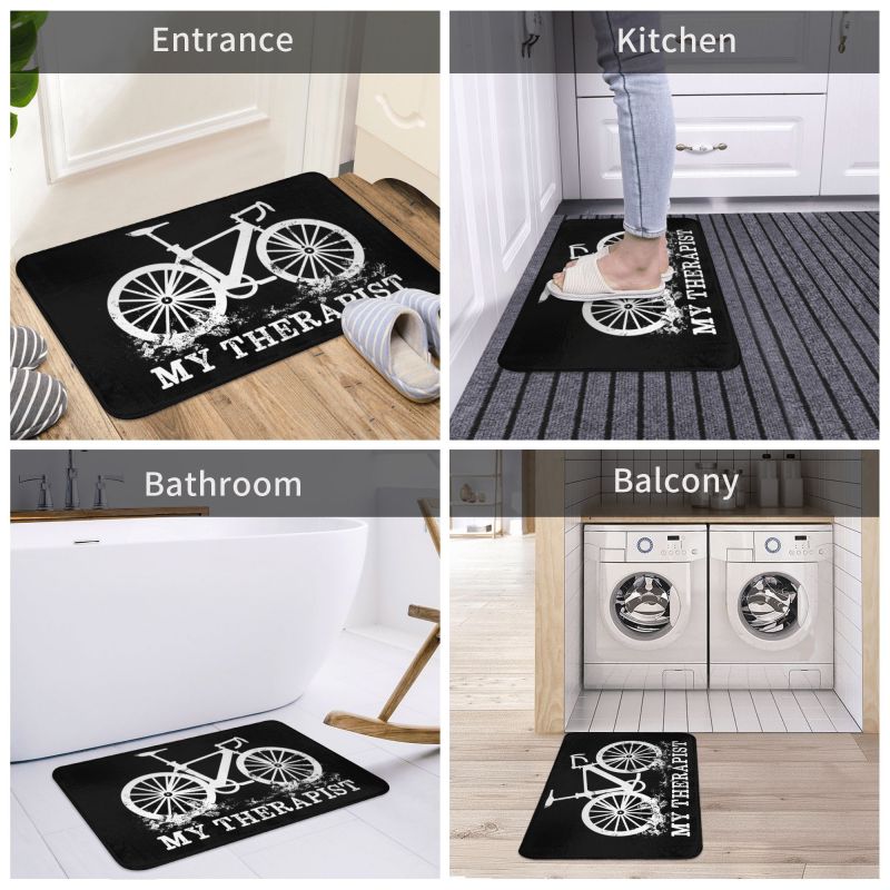 Mountain Bike Front Door Mat Anti-Slip Outdoor Absorbent Bicycle Racing MTB Biker Doormat Kitchen Bedroom Entrance Rug Carpet