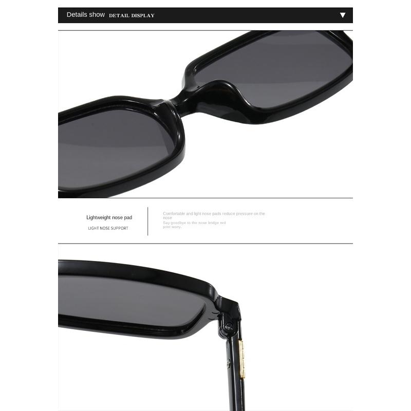 Fashion Retro Rectangle Small Frame Sunglasses For Men And Women Unisex Brown UV Protective Shades
