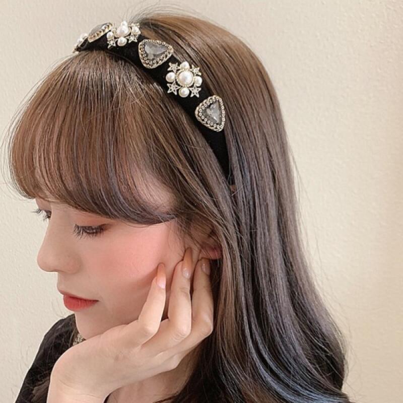 King Gold Cubic Cross Velvet Headband