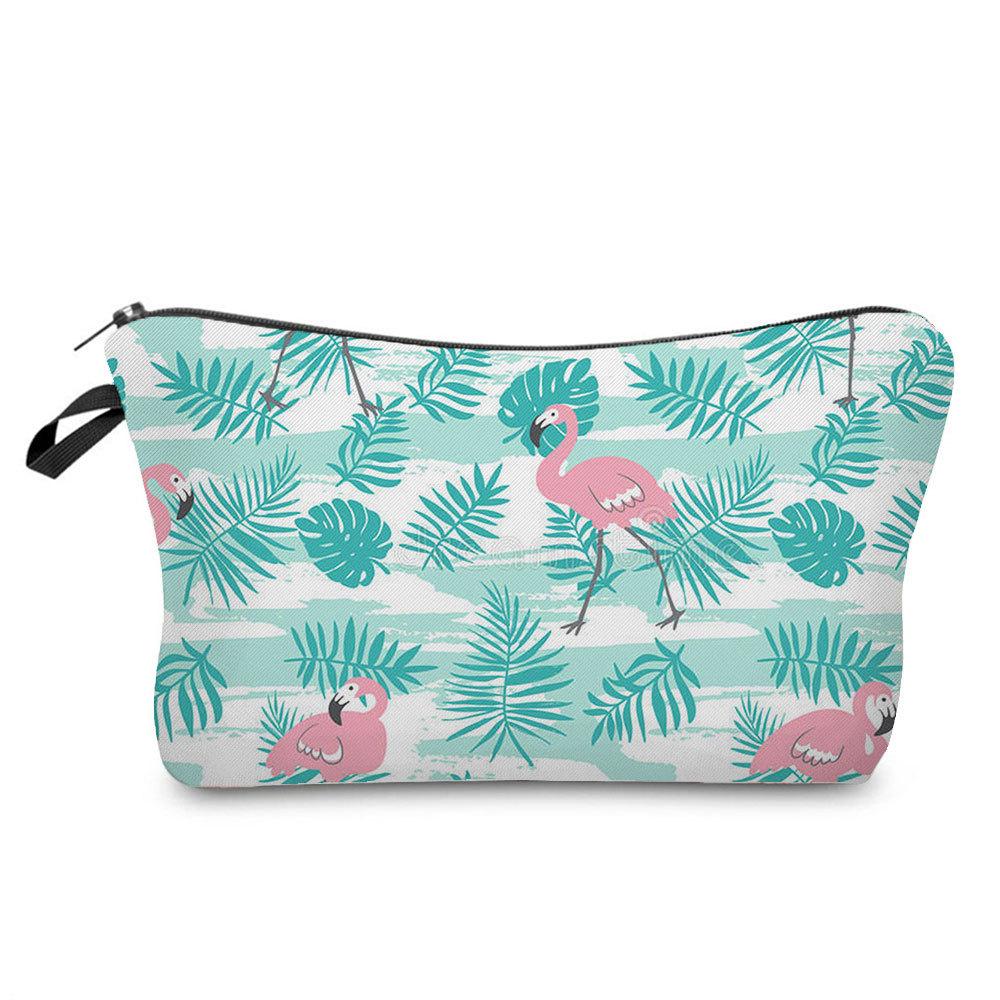 Damen Pflanzenmuster Kosmetiktasche Toilettenartikel Organizer Reiseaufbewahrungstasche 6871