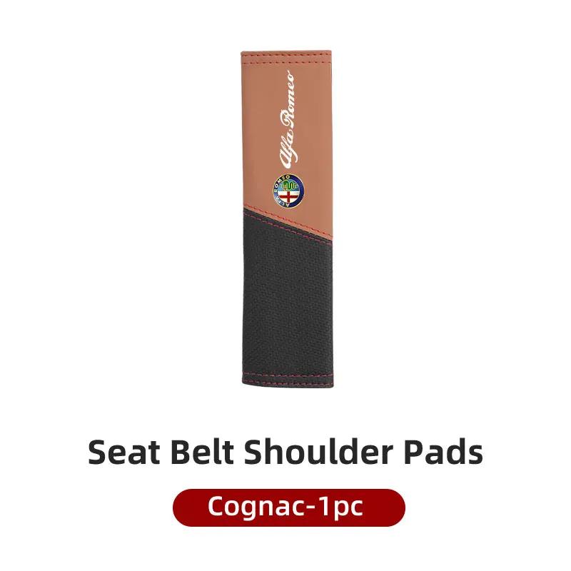 BBDJ3 Car Seat Belt Cover Seatbelt Shoulder Strap Protector Pad For Alfa Romeo Giulia 147 Mito 156 159 166 GT Stelvio Brera Volante