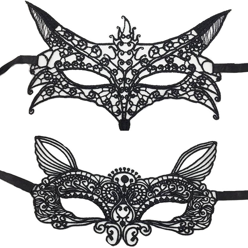 

2 шт., шар для макияжа на Хэллоуин, кружевная маска на половину лица 2PCS