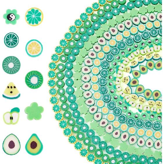 Pandahall 7 Strands 6mm Flat Polymer Clay Beads Speckled Vinyl Heishi Beads 7 Colors Pearlized Colorful Disc Clay Spacer Beads for Friendship