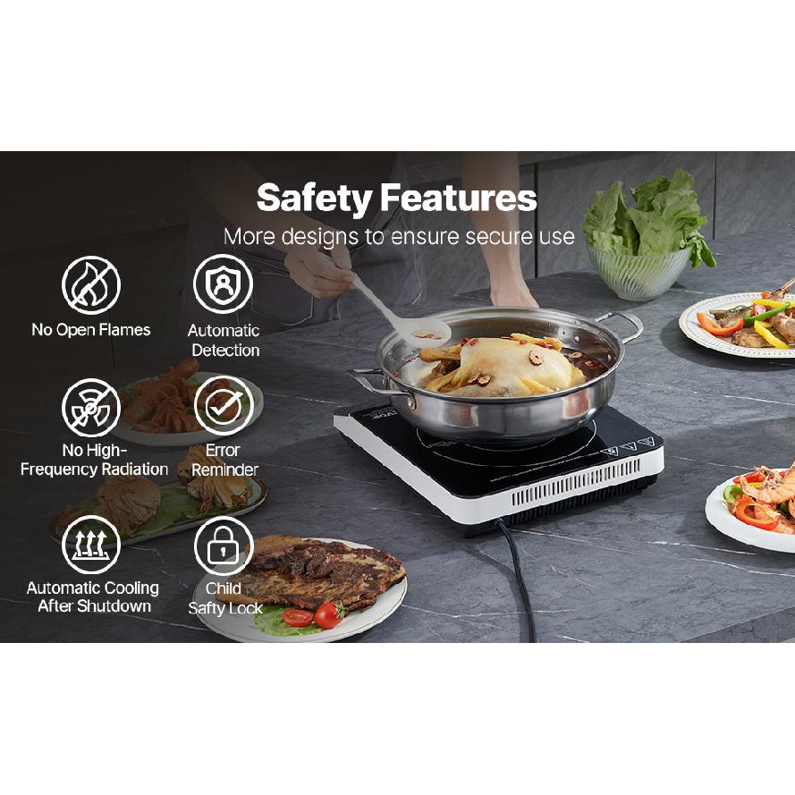 SucceBuy Portable Induction Cooktop Electric Induction Burner with 9 Temperature Settings, Countertop Induction Hot Plate