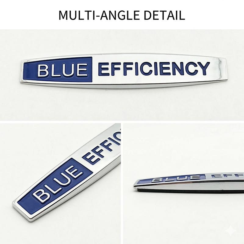 3D Metal Blue Efficiency Emblem Badge Sticker For O2 W204 W212 W203 C E Class Car Fender Trunk Decal Auto Accessories YT3
