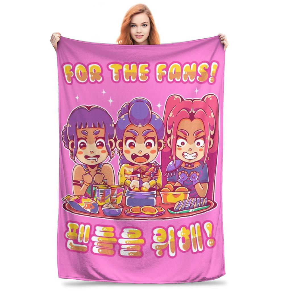 Saja Boys Huntrix Blanket Kpop Demon Hunters Flannel Awesome Warm Throw Blanket for Bedding Lounge  Winter