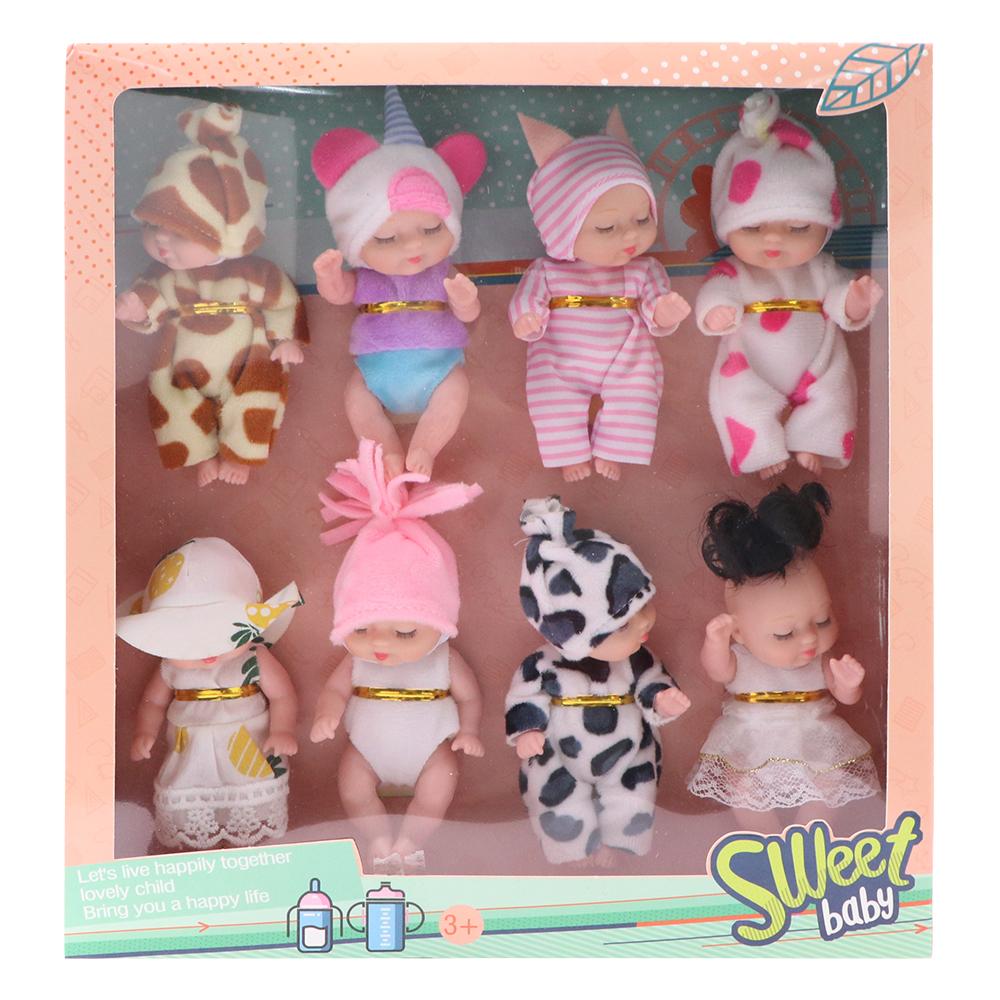 Set de mini păpuși pentru bebeluși renăscuți, drăguț, păpușă de somn cu haine, jucărie drăguță realistă din silicon pentru fetiță, băiat, ziua de naștere, cadou de Crăciun