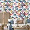 Baroque Damask Wallpaper Blue and Light Gray 50x1000