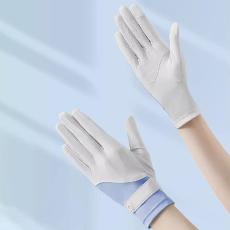 1 Pair Sun Protection Gloves One Size Sunscreen Breathable Anti-Uv Cooling Fabric Slip Gloves For Outdoor Cycling Driving