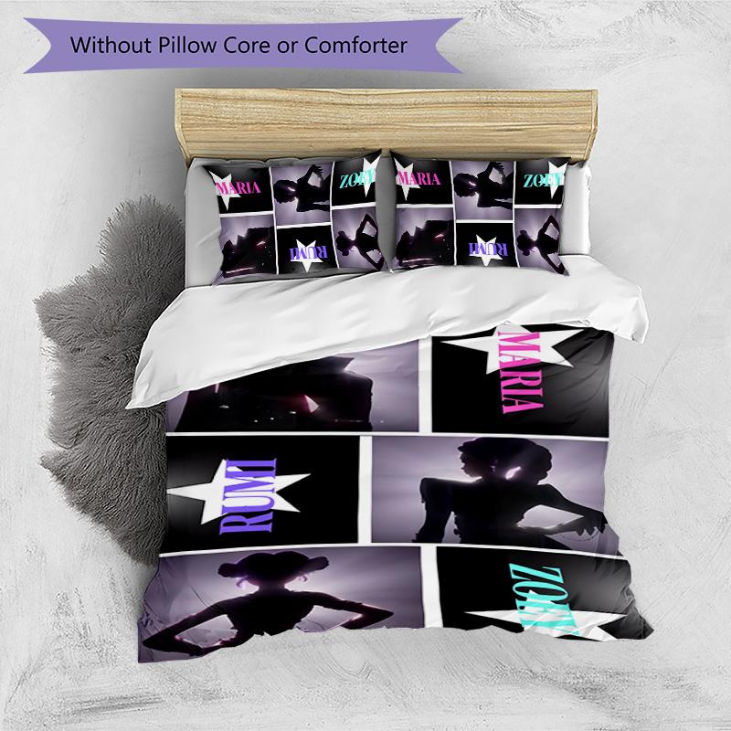 KPOP Hunter 3-teiliges Bettwäsche-Set Bettbezug Verschluss Enthält 1 Bettbezug & 2 Kissenbezüge für Alle Jahreszeiten Schlafzimmer Zuhause Wohnheim Dekor