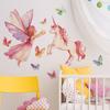 Fairy Unicorn Butterfly Wall Sticker Self-Adhesive Removable for Bedroom Living Room Hallway Home Decor Art