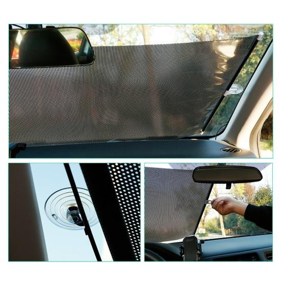 Summer Car Automatic Window Sunshade Retractable Windshield Shield Cover Curtain