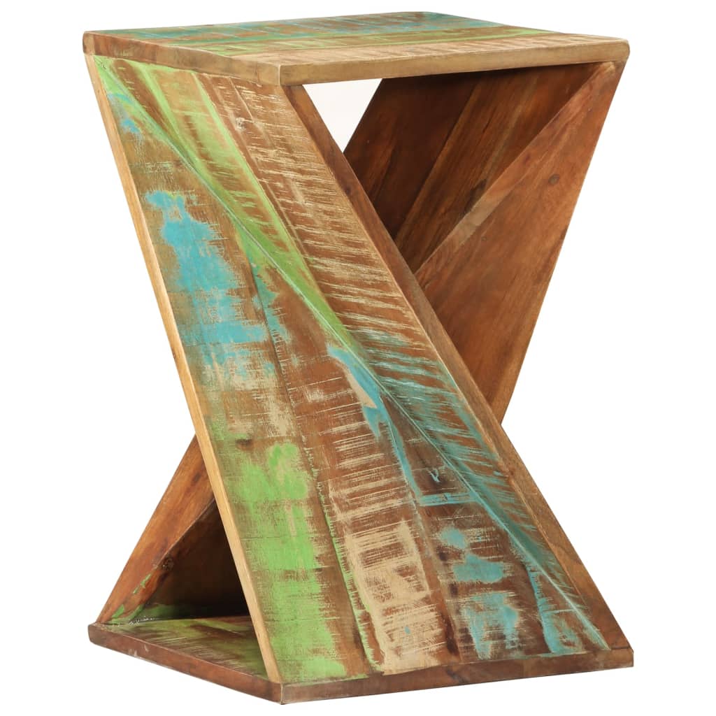 Side Table 35 X 35 X 55 Cm Reclaimed Solid Wood
