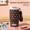 Double Drinking Insulated Coffee Mug With Dot Print For Travel And Office Use