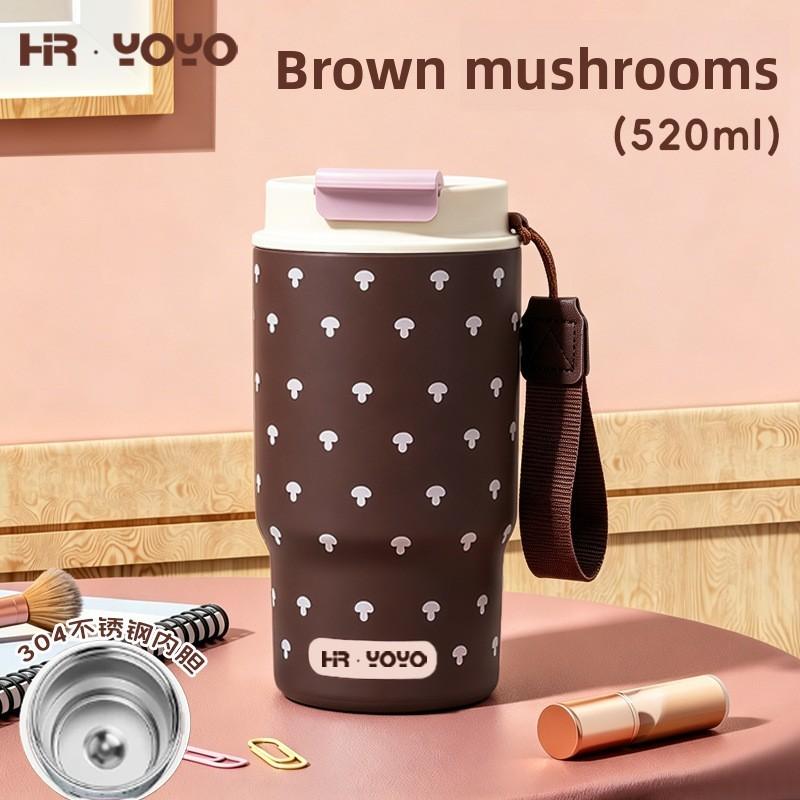 Double Drinking Insulated Coffee Mug With Dot Print For Travel And Office Use
