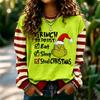 Women's Long Sleeve Neck Pullover Sweatshirt with Christmas Print