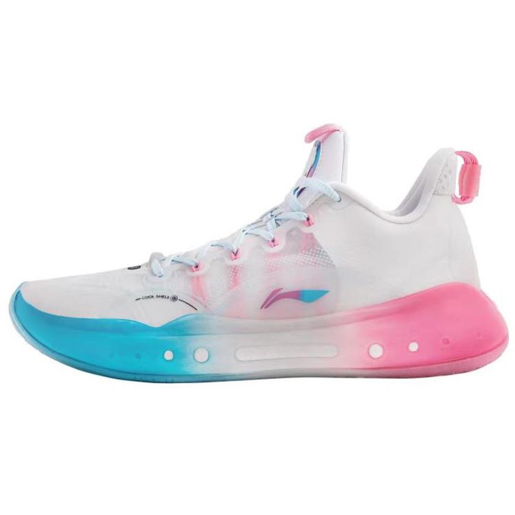 Li Ning YuShuai 14 Basketball Shoes Unisex Low Top White/Blue/Pink ABAR123-1