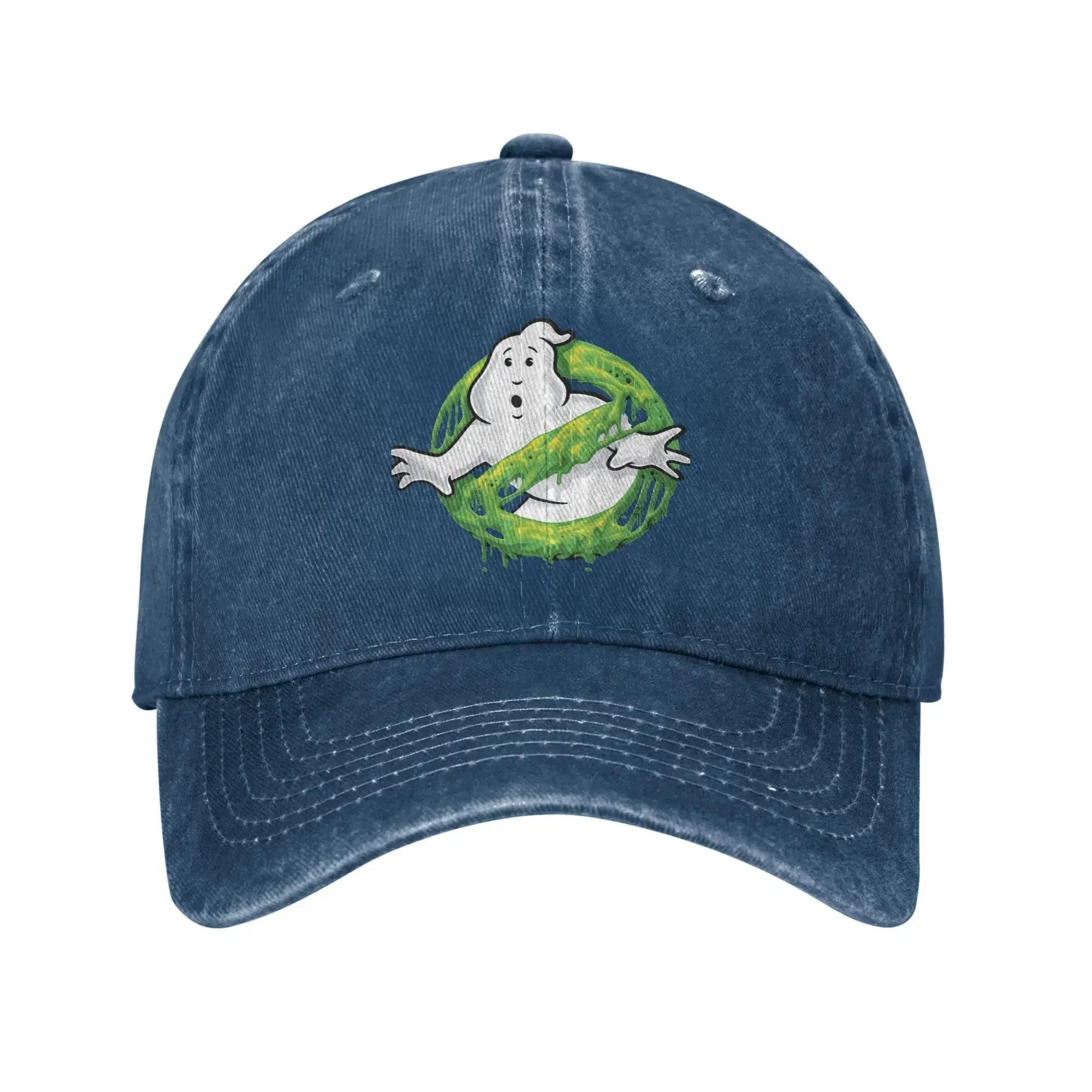 Vintage Ghost Busters Baseball Caps Unisex Distressed Denim Washed Snapback Cap  Outdoor Activities Unstructured Soft Hats Cap as shown