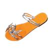 Butterfly rhinestone flat bottomed beach slippers