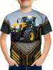 T-shirt a maniche corte con stampa 3D di trattore per bambini e ragazzi, Top casual estivo da esterno